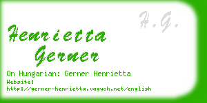 henrietta gerner business card